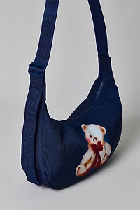 BAGGU UO Exclusive Teddy Bear Medium Nylon Crescent Bag