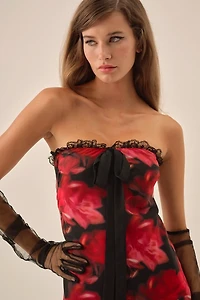 For Love & Lemons Dark Romance Strapless Maxi Dress