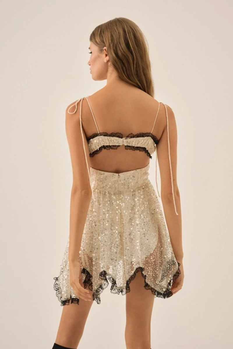 For Love & Lemons Crystal Elena Sequin Mini Dress