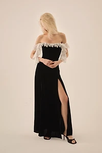 For Love & Lemons La Vie En Bow Velvet Maxi Dress