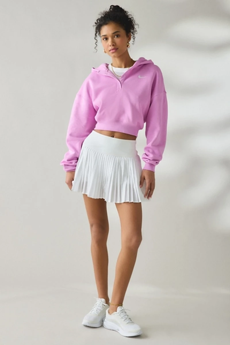 Nike Phoenix Fleece Cropped Oversized Henley Hoodie Sweatshirt