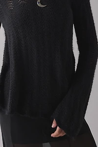 Kimchi Blue Lily Trapeze Bell Sleeve Pointelle Knit Sweater