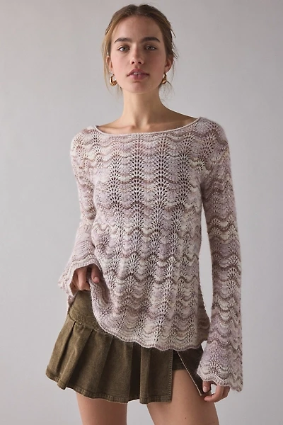 Kimchi Blue Lily Trapeze Bell Sleeve Pointelle Knit Sweater