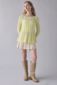 Kimchi Blue Lily Trapeze Bell Sleeve Pointelle Knit Sweater