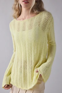 Kimchi Blue Lily Trapeze Bell Sleeve Pointelle Knit Sweater