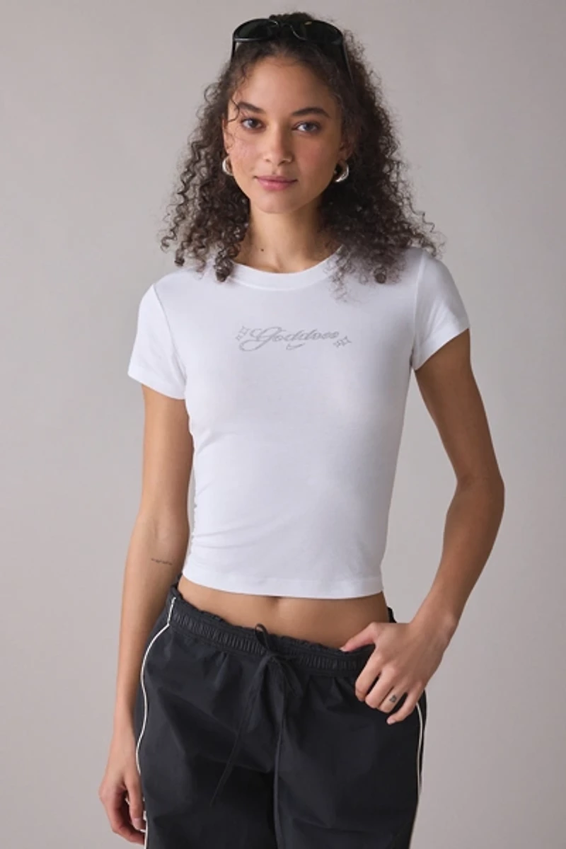 Nike Sportswear Chill Knit Embellished Graphic Slim Cropped Tee