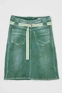 Vintage Y2k Acid Washed Green Denim Skirt