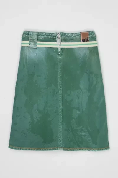 Vintage Y2k Acid Washed Green Denim Skirt