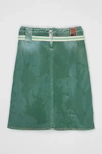Vintage Y2k Acid Washed Green Denim Skirt