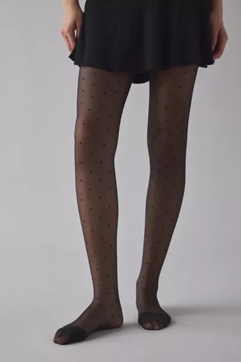 Mini Polka Dot Semi-Sheer Tights