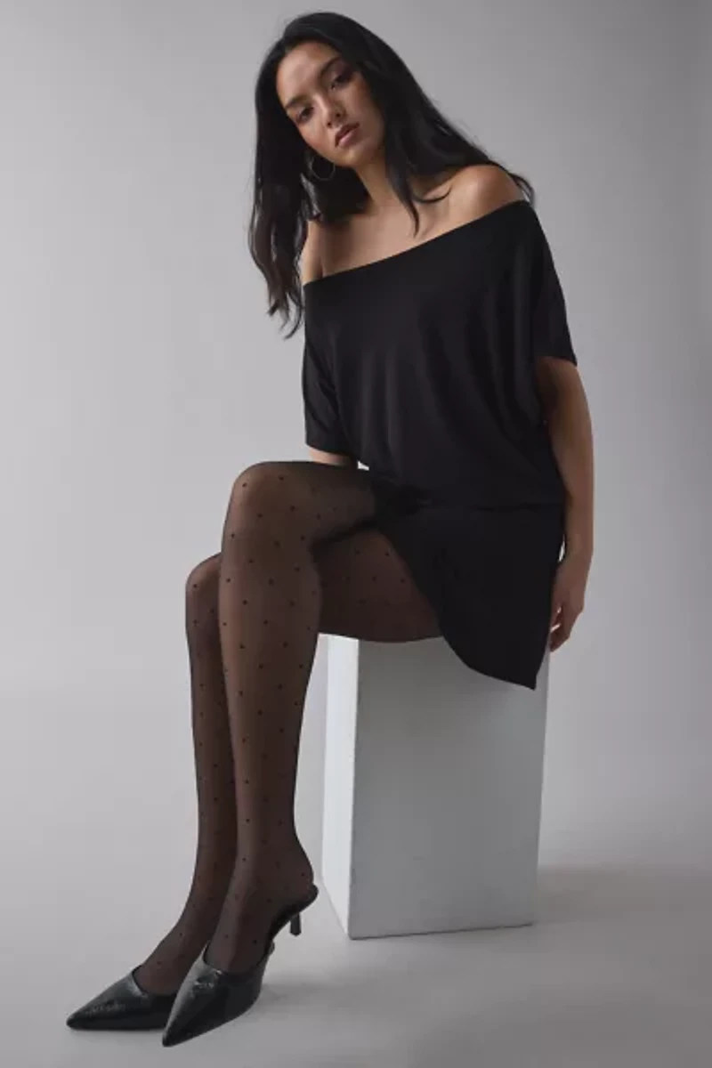 Mini Polka Dot Semi-Sheer Tights