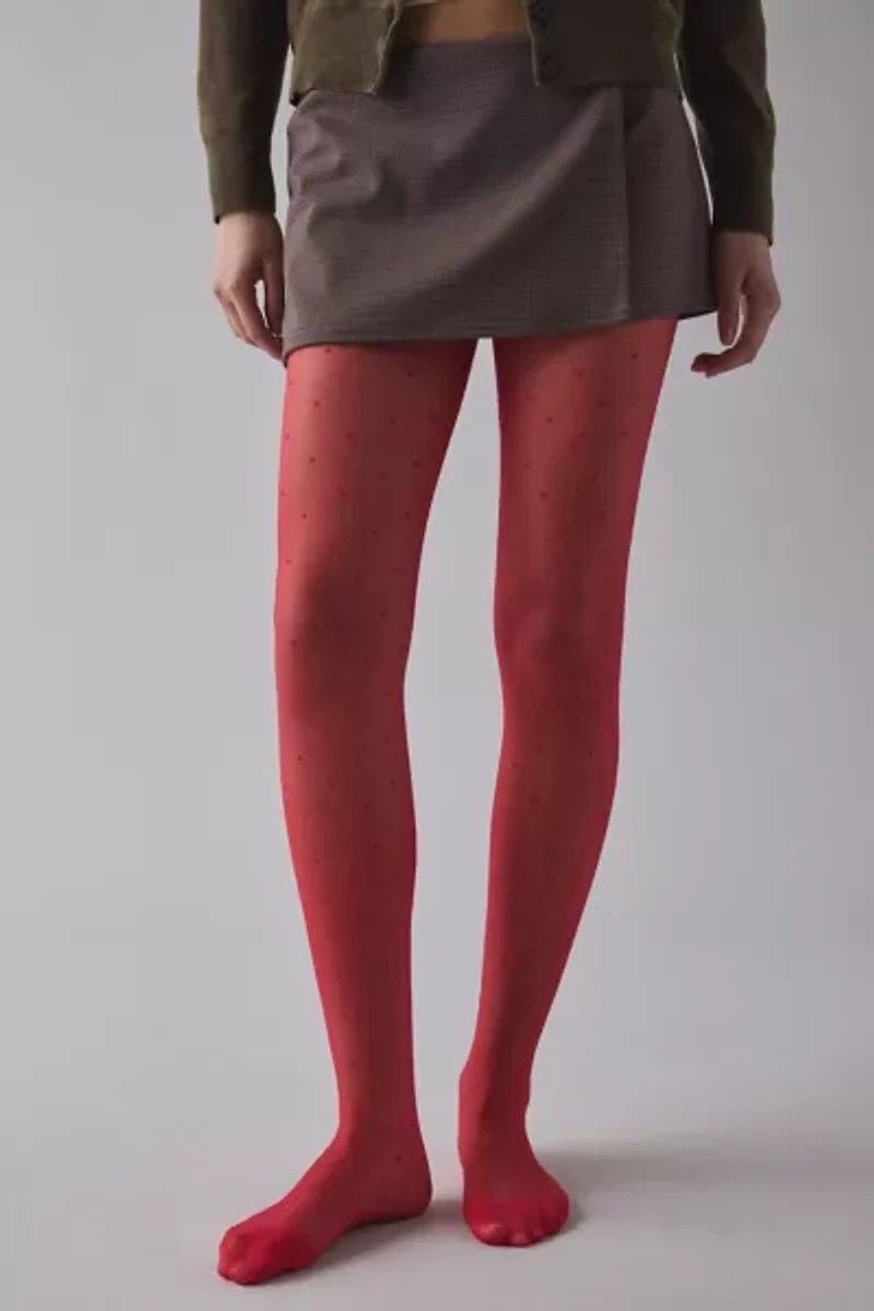 Mini Polka Dot Print Semi-Sheer Tights
