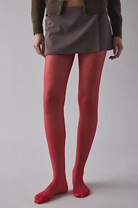 Mini Polka Dot Print Semi-Sheer Tights