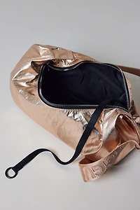 BAGGU UO Exclusive Rose Gold Metallic Medium Nylon Crescent Bag