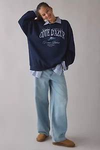 Cote D’Azur Yacht Club Graphic Oversized Crew Neck Pullover