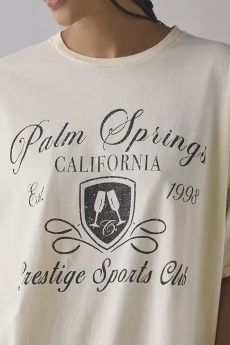 Palm Springs Prestige Sports Club Crest Graphic Oversized T-Shirt Dress
