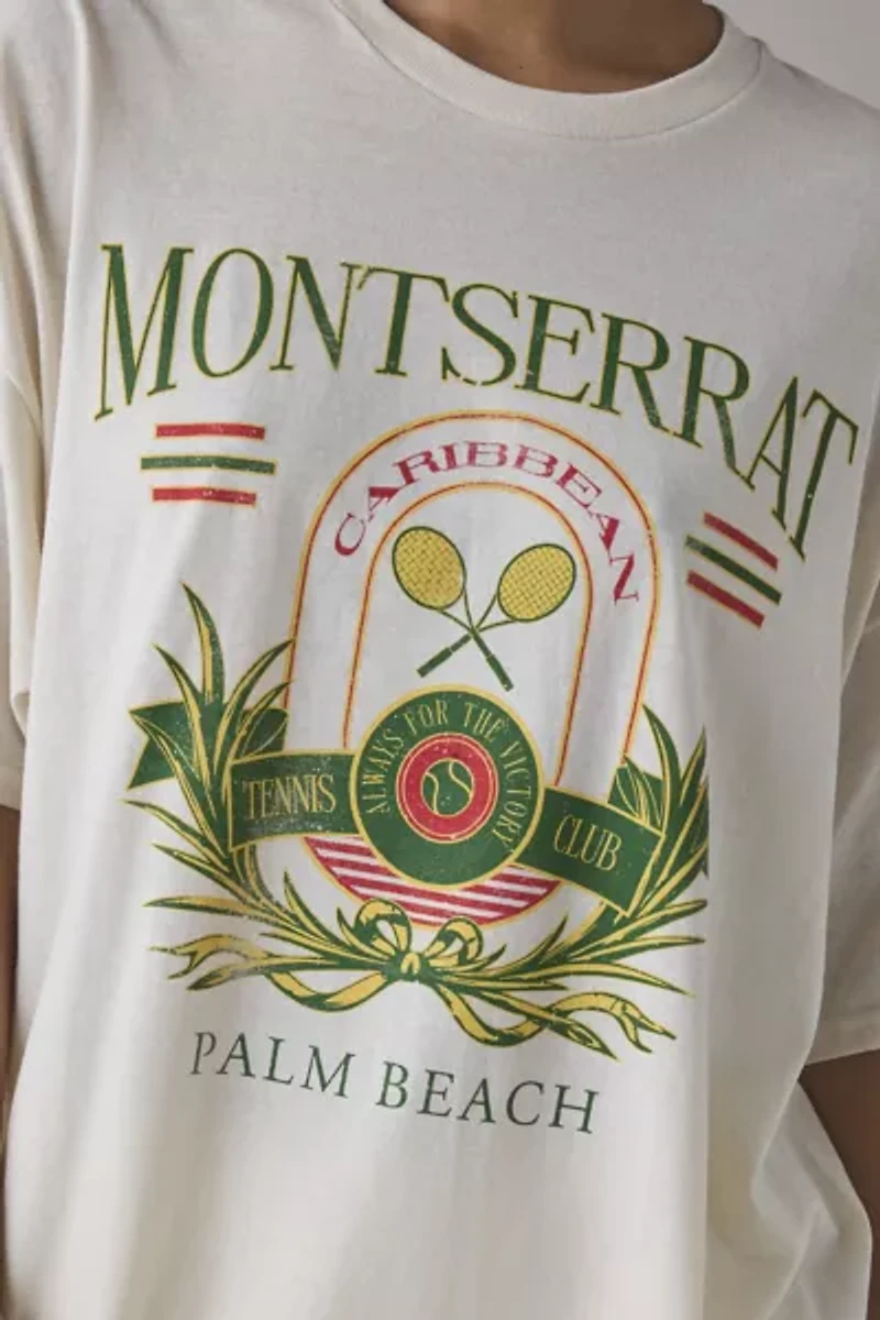 Montserrat Tennis Club Crest Graphic Oversized T-Shirt Dress