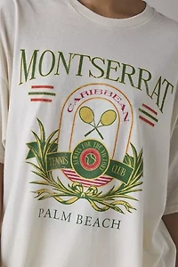 Montserrat Tennis Club Crest Graphic Oversized T-Shirt Dress