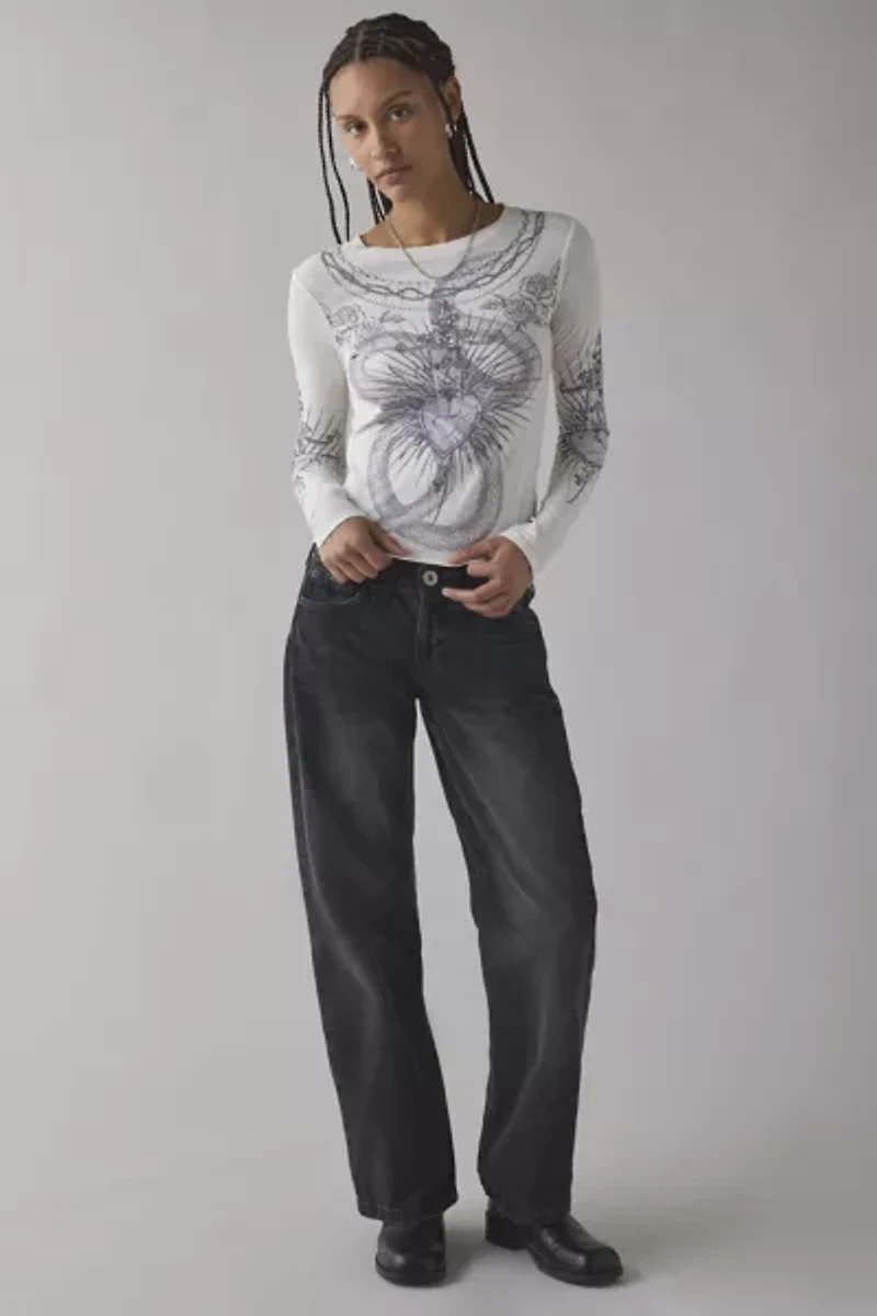 BDG Tattoo Graphic Long Sleeve Spill The Tee