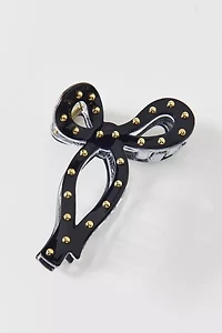 Dome Metal Studded Bow Claw Clip