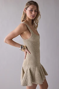 LoveShackFancy Sarajane Stretch Knit Sequin Mini Dress