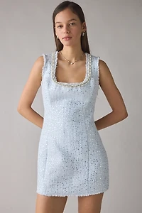 LoveShackFancy Adelaine Sequin Tweed Mini Dress