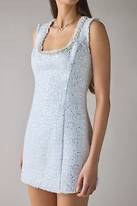 LoveShackFancy Adelaine Sequin Tweed Mini Dress