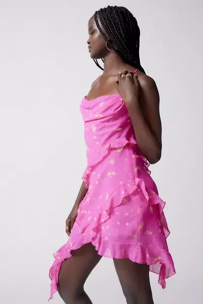 Lola Chiffon Floral Asymmetrical Mini Dress