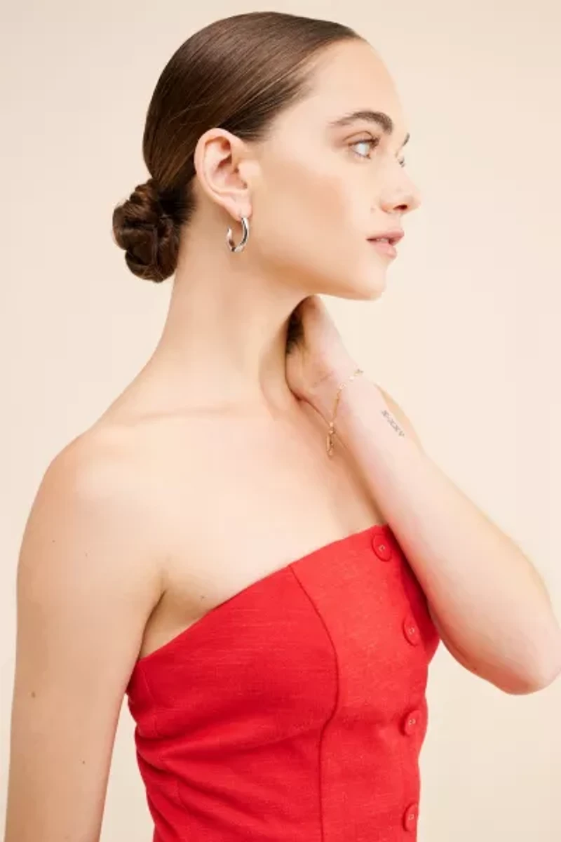 Endless Rose Linen Strapless Mini Dress