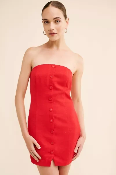 Endless Rose Linen Strapless Mini Dress