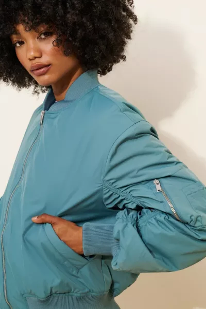 BDG Charlie Barrel Sleeve Bomber Jacket
