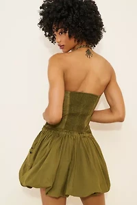 Rex Strapless Cargo Bubble Hem Mini Dress