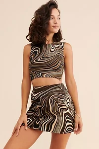 Motel Pelmo 70's Ripple Mini Skirt