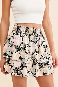 Saltwater Luxe Floral Tiered Mini Skirt