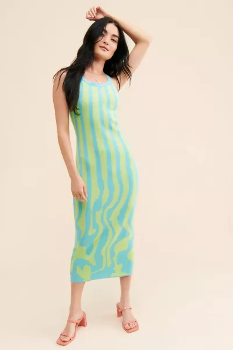 Another Girl Wavy Stripe Knit Dress