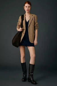 Motel Sarabi Plunging Drop Waist Corduroy Mini Dress