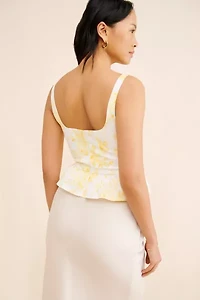 WAYF Peplum Poplin Tank Top