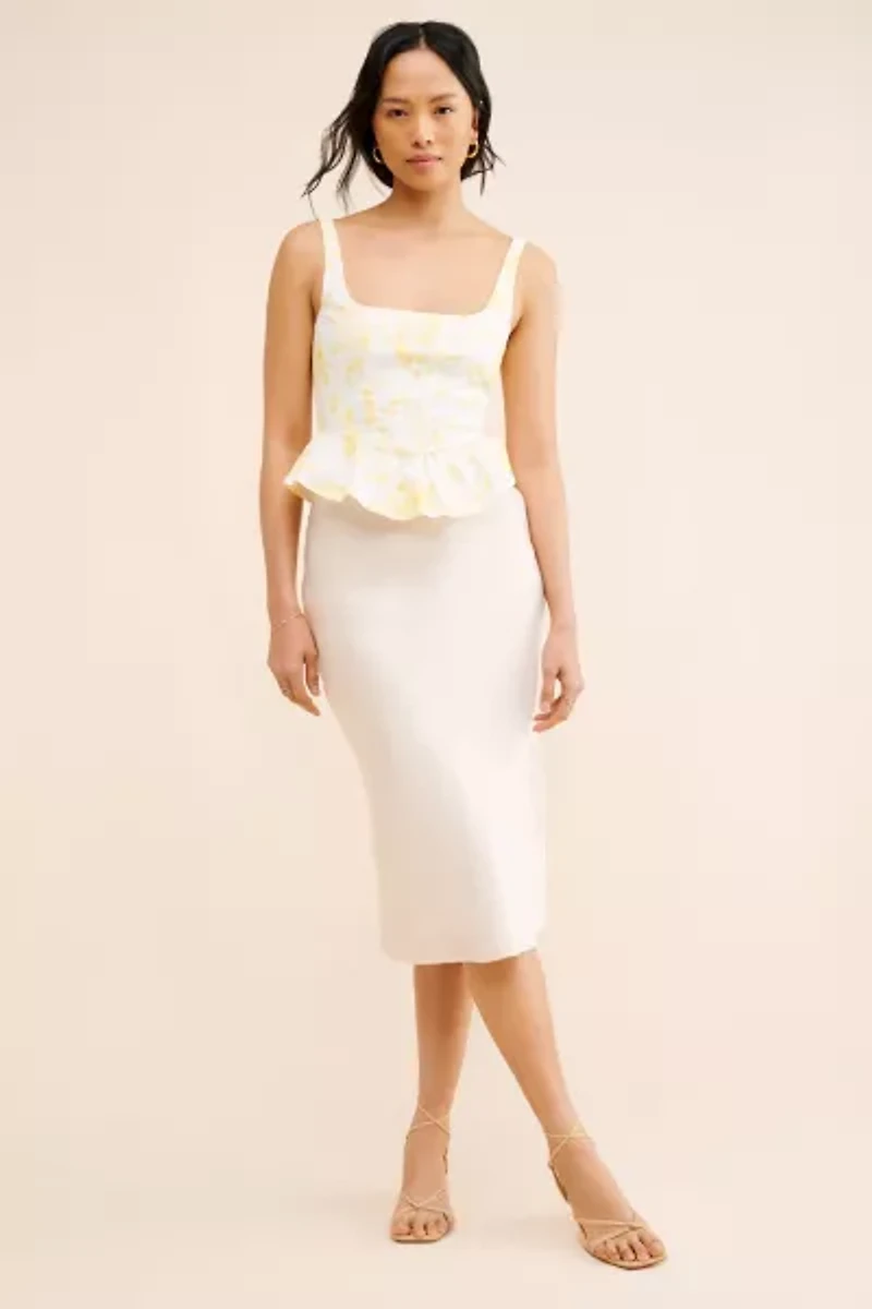 WAYF Peplum Poplin Tank Top