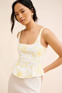 WAYF Peplum Poplin Tank Top
