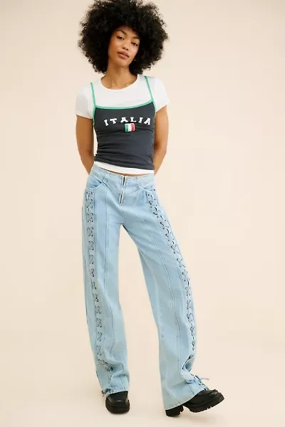Lioness Daydream Tie Up Jeans