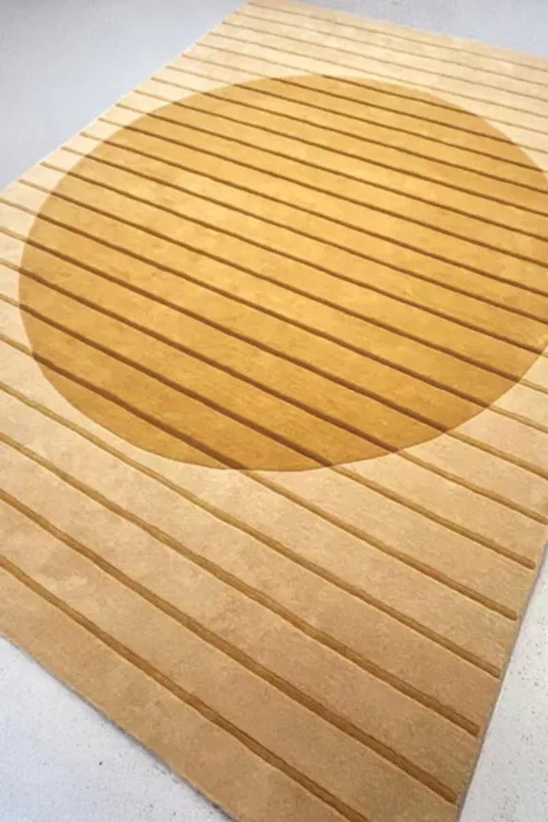 Jubi Golden Geometry Hand Tufted Wool Rug