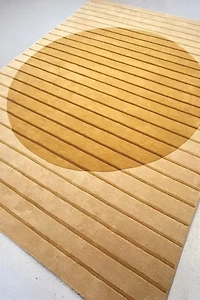 Jubi Golden Geometry Hand Tufted Wool Rug