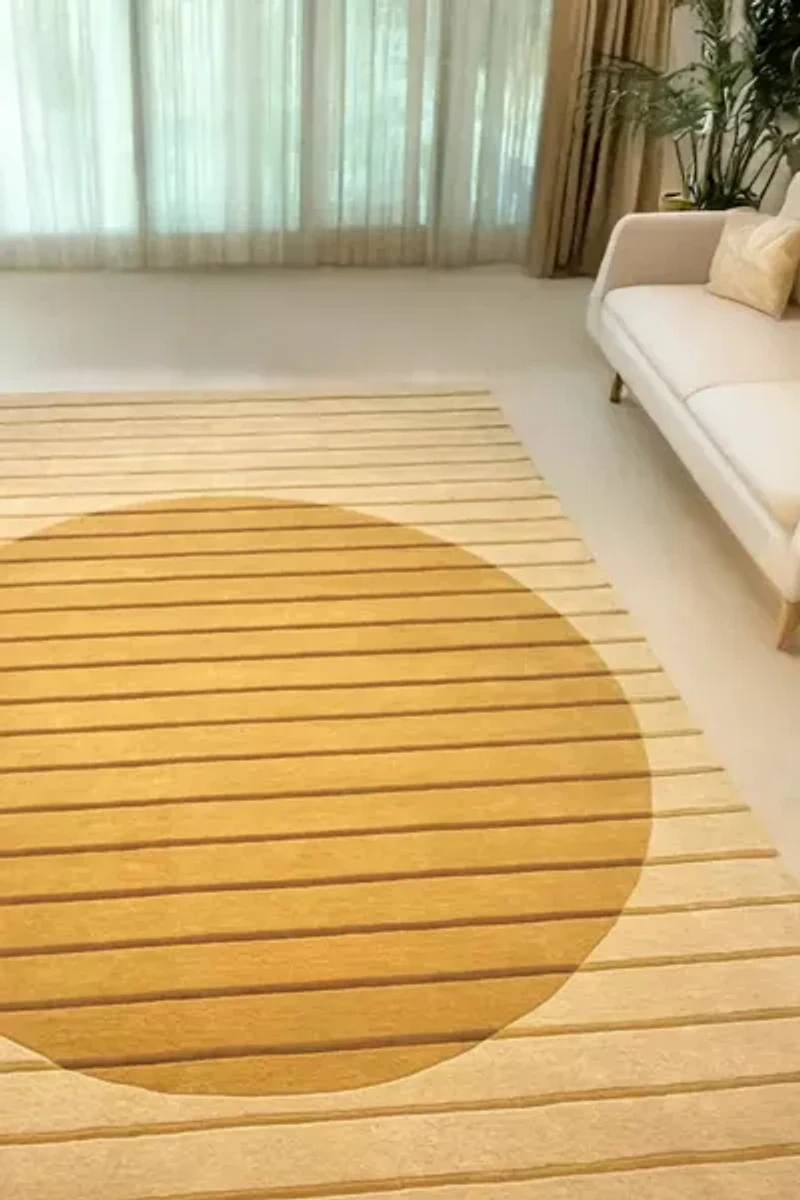 Jubi Golden Geometry Hand Tufted Wool Rug