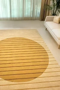 Jubi Golden Geometry Hand Tufted Wool Rug