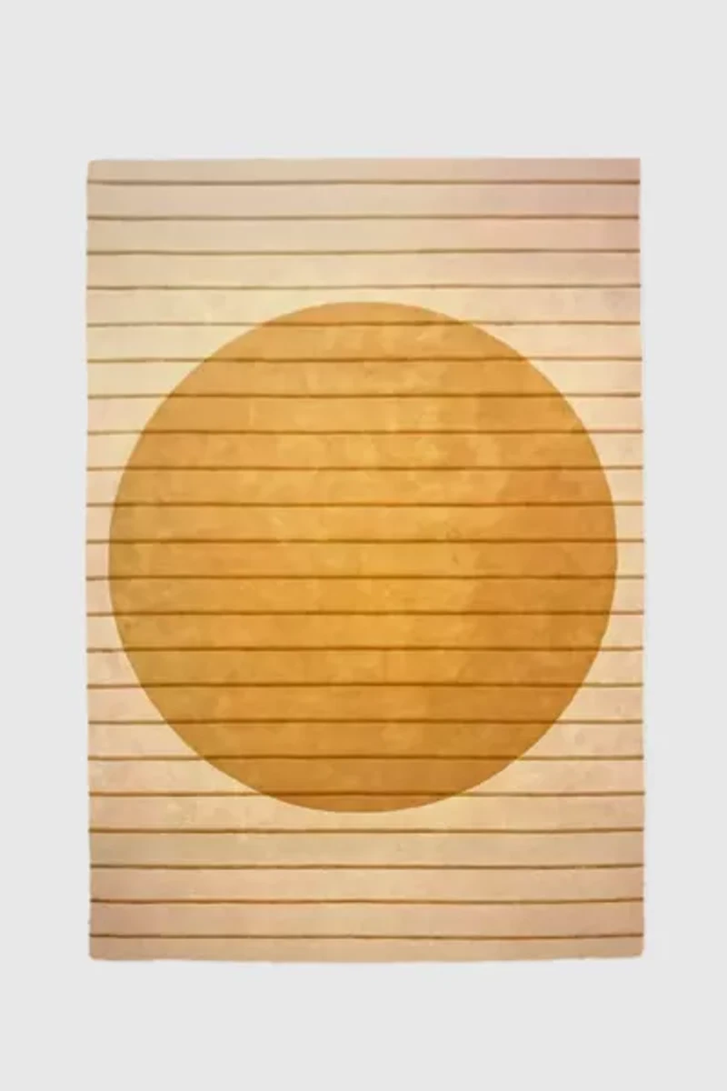 Jubi Golden Geometry Hand Tufted Wool Rug