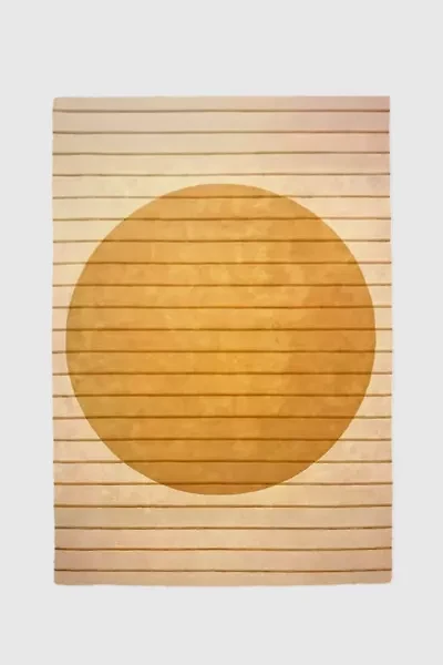 Jubi Golden Geometry Hand Tufted Wool Rug