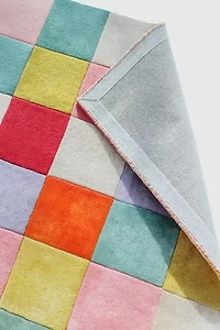 Jubi Colorful Checkered Hand Tufted Wool Rug