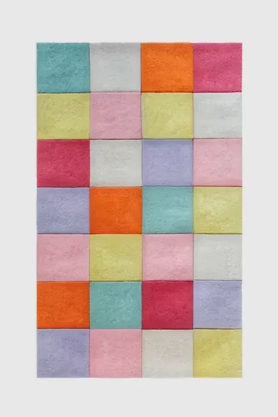 Jubi Colorful Checkered Hand Tufted Wool Rug