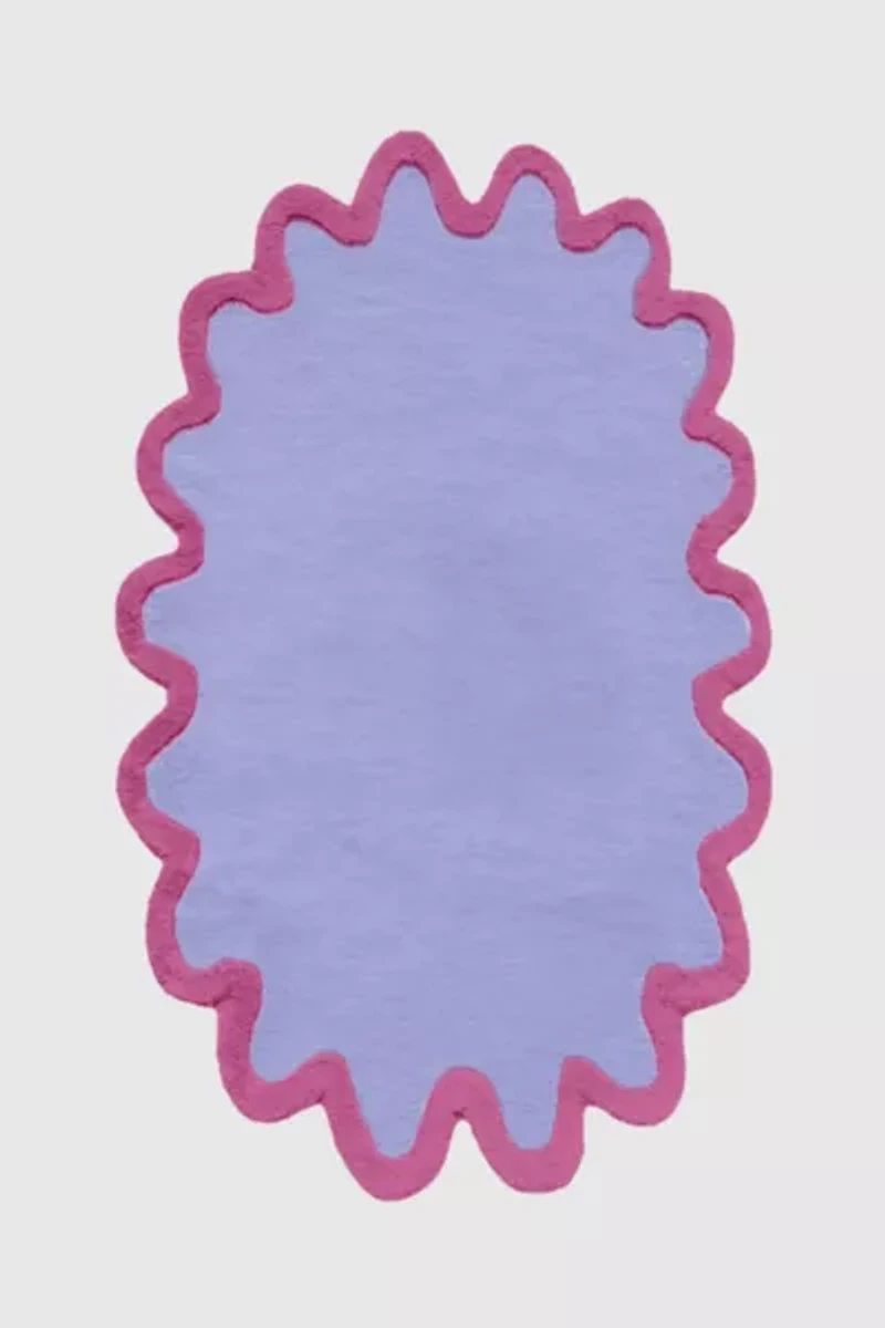 Jubi Halo Burst Hand Tufted Oval Wool Rug