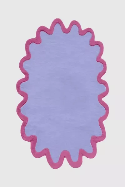 Jubi Halo Burst Hand Tufted Oval Wool Rug